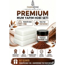 Fabrikone Premium Mum Yapım Hobi Seti - Parafin Wax 1 kg - Tekli Toz Mum Boyası - Kahverengi BKFABPW1KG1KH