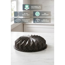 Evsane 28 cm Kristal Döküm Kek Kalıbı Geometrik Desen Kaydırmaz Taban