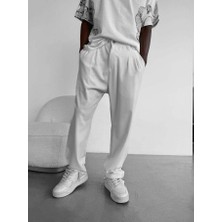 Elku Moda Erkek Rahat Kesim Pileli Kumaş Pantolon Relaxed Fit Yüksek Bel Dökümlü Pantolon