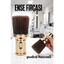 Pileli Store Turk Pudra Hazneli Ense Fırçası Saç Temizleme Fırçası - Berber Temizlik Fırçası- Kuaför Berber Malzemesi