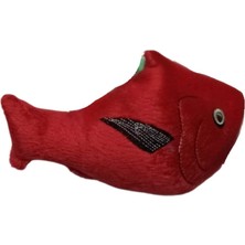 Peluş Balık Figürlü Kedi Oyuncağı Kırmızı