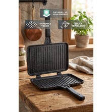 Evsane 24 cm Yanmaz Yapışmaz Döküm Lüx Tost Tavası