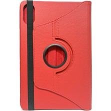Ve Kırmızı Honor Pad X9 ile Uyumlu 360 Derece Dönebilen Standlı Tablet Kılıfı - Kırmızı