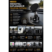 Anı Ofis Kırtasiye Mıknatıslı Katlanabilir Telefon Tutucu – Torpido & Cam Uyumlu, Güçlü Manyetik Tutuş