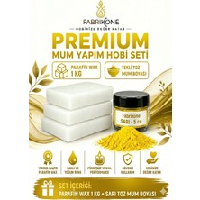Fabrikone Premium Mum Yapım Hobi Seti - Parafin Wax 1 kg - Tekli Toz Mum Boyası - Sarı BKFABPW1KG1SR