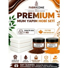 Fabrikone Premium Mum Yapım Hobi Seti - Parafin Wax 1 kg - 2'li Toz Mum Boyası Seti - Kahverengi, Turuncu BKFABPW1KG2KHT