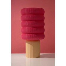 Pembe Pamuk Şeker Masa Lambası – 3D Baskı Modern Pastel Abajur