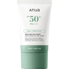 Anua Airy Sun Cream SPF50+ Pa++++ 50 ml – Centella & Mugwort Özlü, Toz Karşıtı Hafif Güneş Kremi