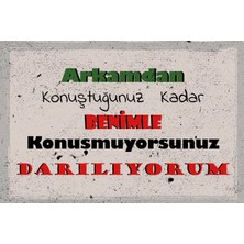 tp Retro Vintage 5 mm Ahşap Üzerine Darılıyorum Temalı Poster Tablo 20X30 cm