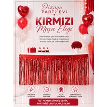 Dizayn Parti Evi Dzyn Püsküllü Masa Örtüsü Eteği – Doğum Günü & Parti Masası Için Şık Dekoratif Masa Örtüsü Eteği (Kırmızı / Gold / Gümüş / Siyah / Mavi)