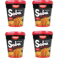 Nissin Soba Cup Chili 92G 4'lü Set Japon Noodle Köri Kupası Instant Noodles