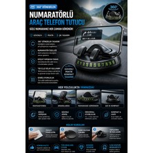 Anı Ofis Kırtasiye 360° Dönebilen Numaratörlü Araç Telefon Tutucu – Yapışkanlı, Güçlü Tutuş