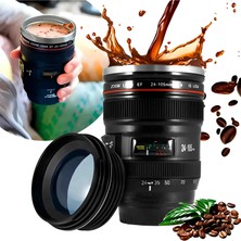 Wolawood Fotoğraf Kamera Şeklinde Kupa Bardak Özel Tasarım Kahve, Çay, Meşrubat Bardağı Paslanmaz Çelik Objektif Lens Tasarımlı Mug Kupa Bardak