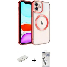 Marsilyan™- iPhone 11 Kılıf Nova Işık Özel Seri - Şeffaf Uv Polymer Nano Ekran Koruyucu + Renkli Kamera Lens Koruma Cam - Tu