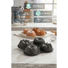 Evsane 33.5 cm Dörtlü Kek Kalıbı Porsiyonluk Kaydırmaz (335*335*60 Mm)