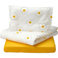 Ikea Ögonlocksmal Beyaz-Sarı 60X120 cm Bebek Nevresim Takımı