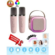 MarkEntegra Çift Karaoke Mikrofonlu Kablosuz Bluetooth Hoparlör 5 Ses Efektli Rgb Hd Stereo Ses Usb/sd/fm