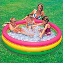 MarkEntegra 57412 Renkli Şişme Taban 3 Bölme Havuz 114 Cm, Su Sporları, Plaj Malzemesi, Şişme Ürün, Yüzme Aksesuarı, Kamp, Dalış, Güvenlik