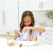 MarkEntegra Barbie Wellness - Barbie'nin Spa Günü Oyun Seti, Çocuklar Için Oyuncaklar, Sarışın, Renkli Konfeti Sabun ve Aksesuarları, Kişisel Bakım ve Sağlıklı Yaşam Temalı, HKT92