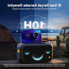 MarkEntegra Ikarao Yetişkinler Için Karaoke Makinesi - Şarkı Sözü Ekranlı, Dahili 13.3 Inç Karaoke Ekranı, Hepsi Bir Arada Taşınabilir Karaoke Makinesi, 2 Gizli Kendinden Şarjlı Kablosuz Mikrofon, Gecikme