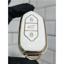 MarkEntegra Autohan Keys Togg T10X T10F Akıllı Anahtar Kılıfı, 3 Tuşlu, Nano Koruma (Siyah-Gümüş)