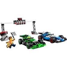 MarkEntegra LEGO City Vcarb ve Sauber Yarış Arabalı F1 Gridi Oyuncak Araç Seti 60474-6 Yaş ve Üzeri Kız ve Erkek Çocuklar Için F1 Araba Oyuncağı ve 2 Sürücü Minifigürü Içeren Araç Seti, Hediye Fikri (313 Parça)
