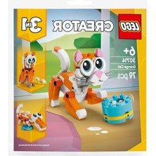 MarkEntegra LEGO Creator Turuncu Kedi 30714 – 6 Yaş ve Üzeri Kız ve Erkek Çocuklar Için Timsaha ve Yuvası, 2 Yumurtası Olan 1 Baykuşa Dönüşebilen Yaratıcı Oyuncak Yapım Seti, Doğum Günü Hediyesi Fikri (79 Parça)