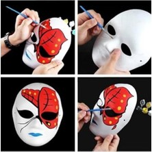 MarkEntegra 3 Adet Karton Maske 3 Adet Boya Resim Başlangıç Seti, 3 Lü Set, Maske Boyama Seti