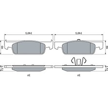 MarkEntegra Bosch Fren Balatası, Ön Renault Clio Iv (2012-2021), Symbol Iıı (2013+), Dacia Logan (2012+), Sandero (2012+) 140.2(W) x 17.2(T) x 40(H) mm 986494661 BP1506