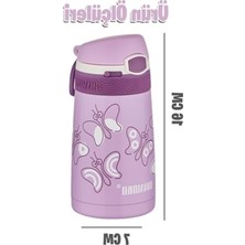 MarkEntegra Fiftyfifty Çocuk 350 ml Pipetli Paslanmaz Çelik Termos Bpa Içermez 7 Renk (Koyu Pembe)
