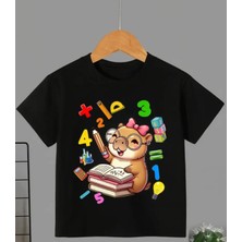 Nigrum Pardus Nıgrum Pardus Yeni Sezon Matematik Dehası Capybara Baskılı %100 Pamuk Kız Çocuk T-Shirt
