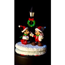 Arez Figür Mickey & Minnie Mouse Yılbaşı Figür 20 cm El Boyama Koleksiyonluk Dekoratif 3D Baskı