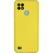 Ulu Pazarlama Realme C21 Kılıf Nano Içi Kadife Silikon - Sarı
