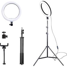 Nevamel Ally 10 Inch  Halka LED TRIPOD(1.30M)YOUTUBER Video Selfie Stüdyo Makyaj IŞIĞI-(5775)
