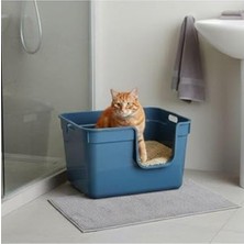 MarkEntegra Tanos Yarı Açık Kedi Tuvaleti 54X40X32 - Mavi