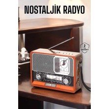 Die Grup Ahşap Görünümlü Retro Bluetooth Radyo Usbaux ve Sd Kart Girişli