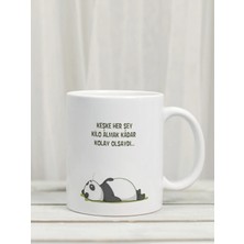 Işıltı Sepeti Kilo Alma Isteği Temalı Panda Tasarımlı Kupa Bardak