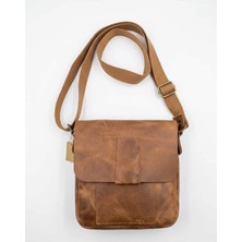 Galande Vintage Postacı Çantası Hakiki Deri Taba Renkli Ergonomik Tasarımlı Unisex Çanta