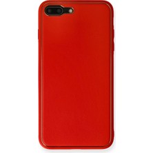 Uray Store Apple Iphone 7 Plus Kılıf Coco Deri Silikon Kapak - Kırmızı