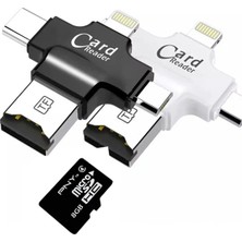 Nevamel Card Reader 4in1 Type-C- Iphone Lightning-Micro USB Hafıza Kart OKUYUCU-(5775)