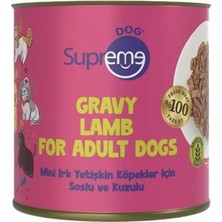 Supreme Dog Sos Içinde Kuzulu Mini Irk Yetişkin Köpek Konservesi 200 gr x 12 Adet