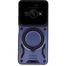 Uray Store Xiaomi Poco C61 Kılıf Joy Lens Standlı Kapak - Lacivert