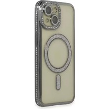 Derin Stok Newface Iphone 15 Kılıf Joke Simli Magneticsafe Kılıf - Gri