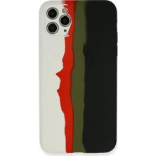 Derin Stok Newface Iphone 11 Kılıf Ebruli Lansman Silikon - Beyaz-Siyah