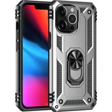 Derin Stok Newface Iphone 13 Kılıf Sofya Yüzüklü Silikon Kapak - Gümüş