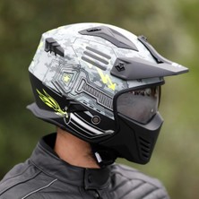Sway Sw X2 Tokyo Trooper Grey Yellow Moduler Kask