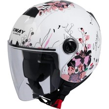 Sway Sw 715 Irıs Pink Yarım Kask (Gümüş Vizörlü)