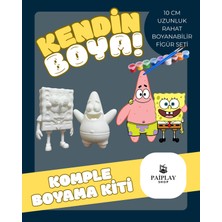 Paiplay Sponge Bobb ve Patrick - Boyama Seti ve Sponge Bobb ve Patrick Figürü 10 cm