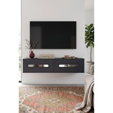 Yumedi Design TDA1220AS -Ethema Duvara Montaj Tv Stand , Tv Sehpası 120CM Antrasit-Silver