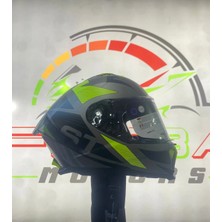Tex Fibba Sway Sw 865 St Titanium Yellow Full Face Kask